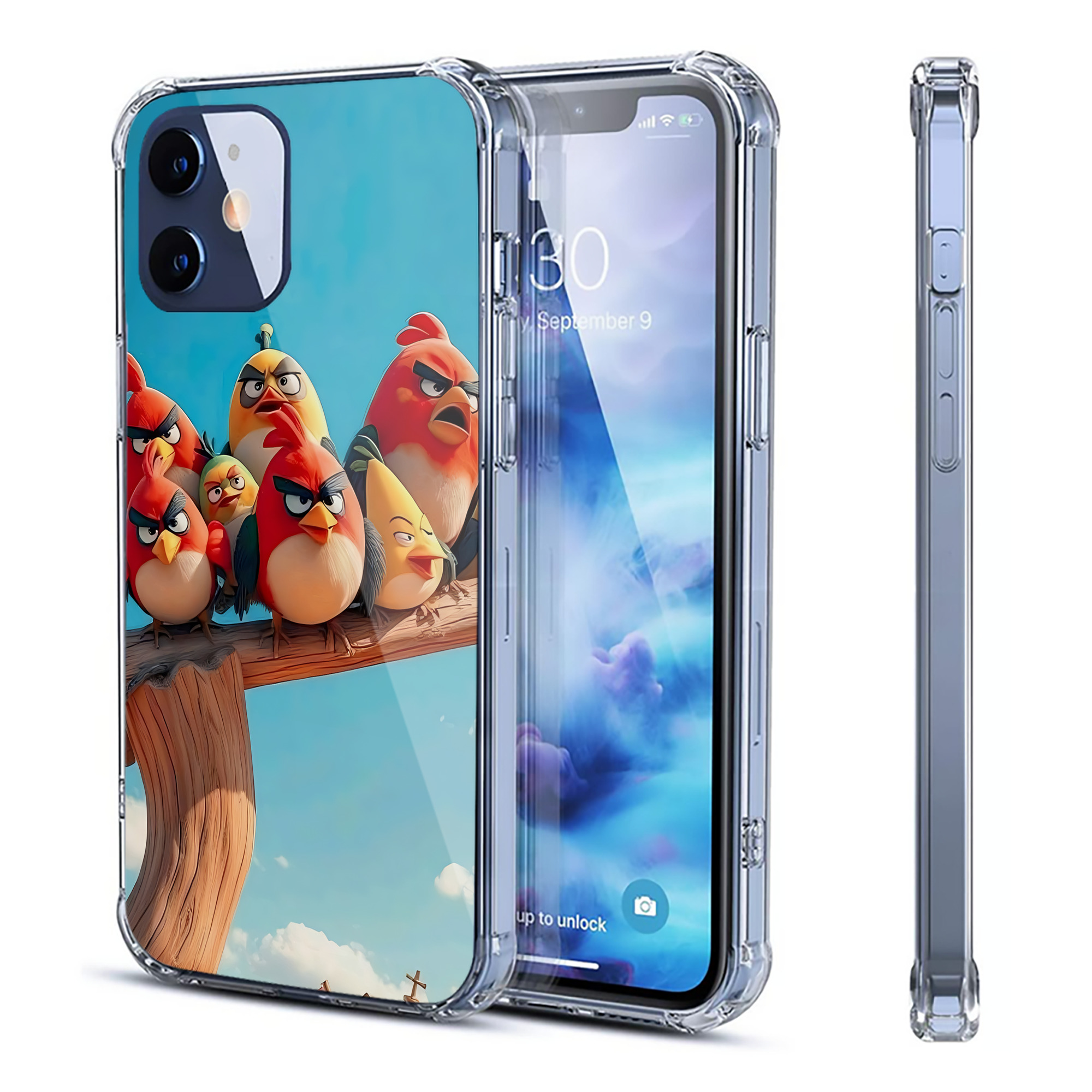 （画像用） Angry Birds アングリーバード 【iPhone 12シリーズ対応】透明スマホケース（クリアソフトケース）